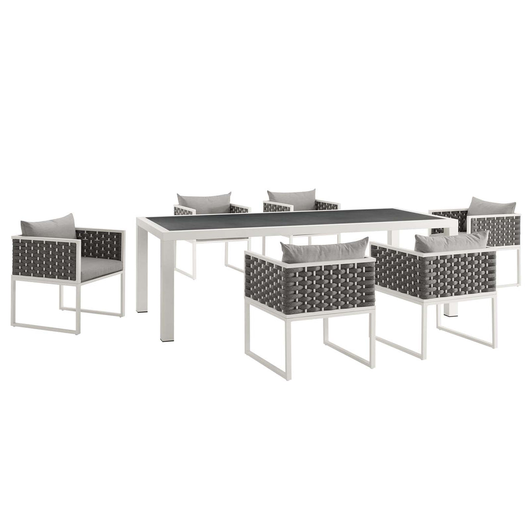 Summit 7 Piece Outdoor Patio Aluminum Dining Set