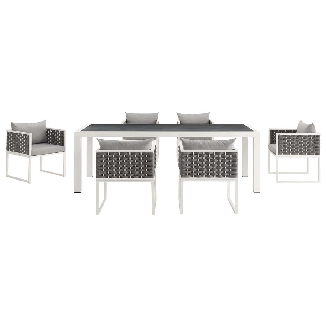 Summit 7 Piece Outdoor Patio Aluminum Dining Set