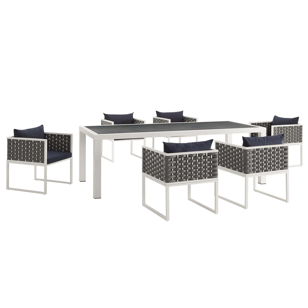 Summit 7 Piece Outdoor Patio Aluminum Dining Set