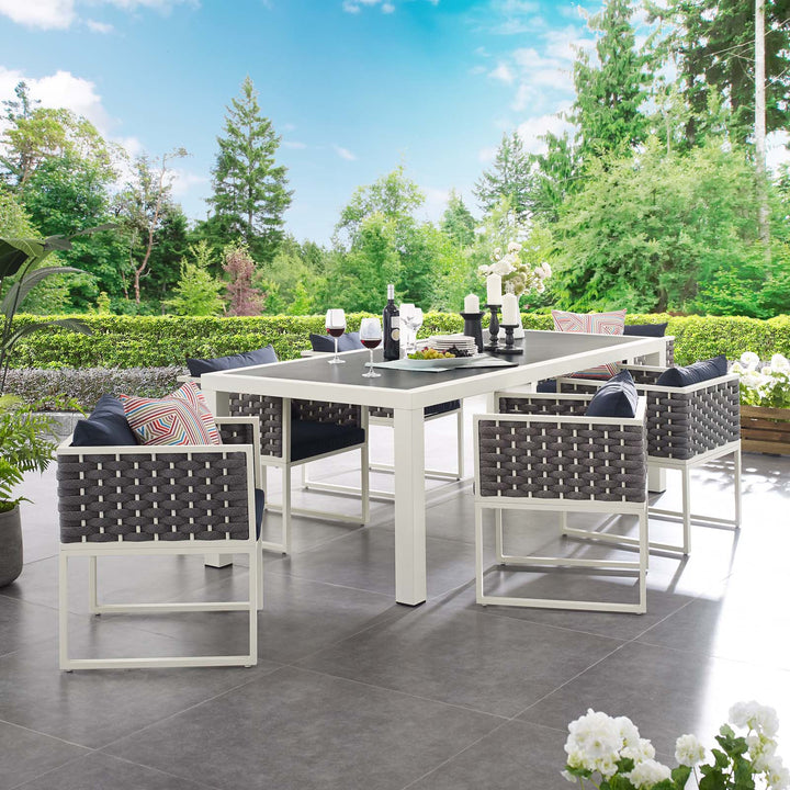 Summit 7 Piece Outdoor Patio Aluminum Dining Set