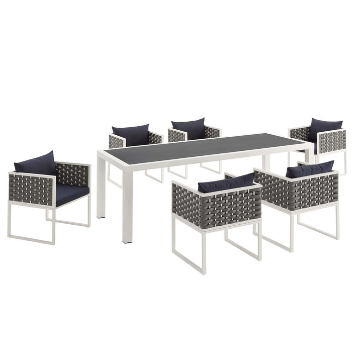 Summit 7 Piece Outdoor Patio Aluminum Dining Set