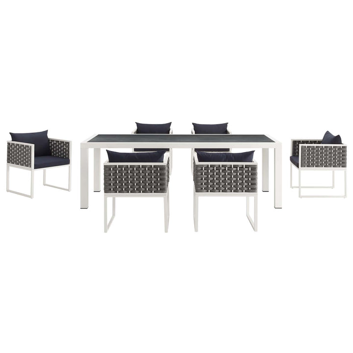 Summit 7 Piece Outdoor Patio Aluminum Dining Set