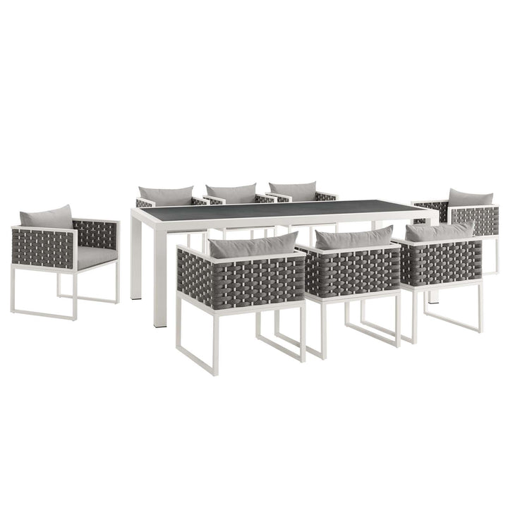 Summit 9 Piece Outdoor Patio Aluminum Dining Set