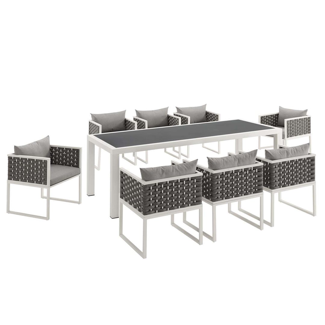 Summit 9 Piece Outdoor Patio Aluminum Dining Set