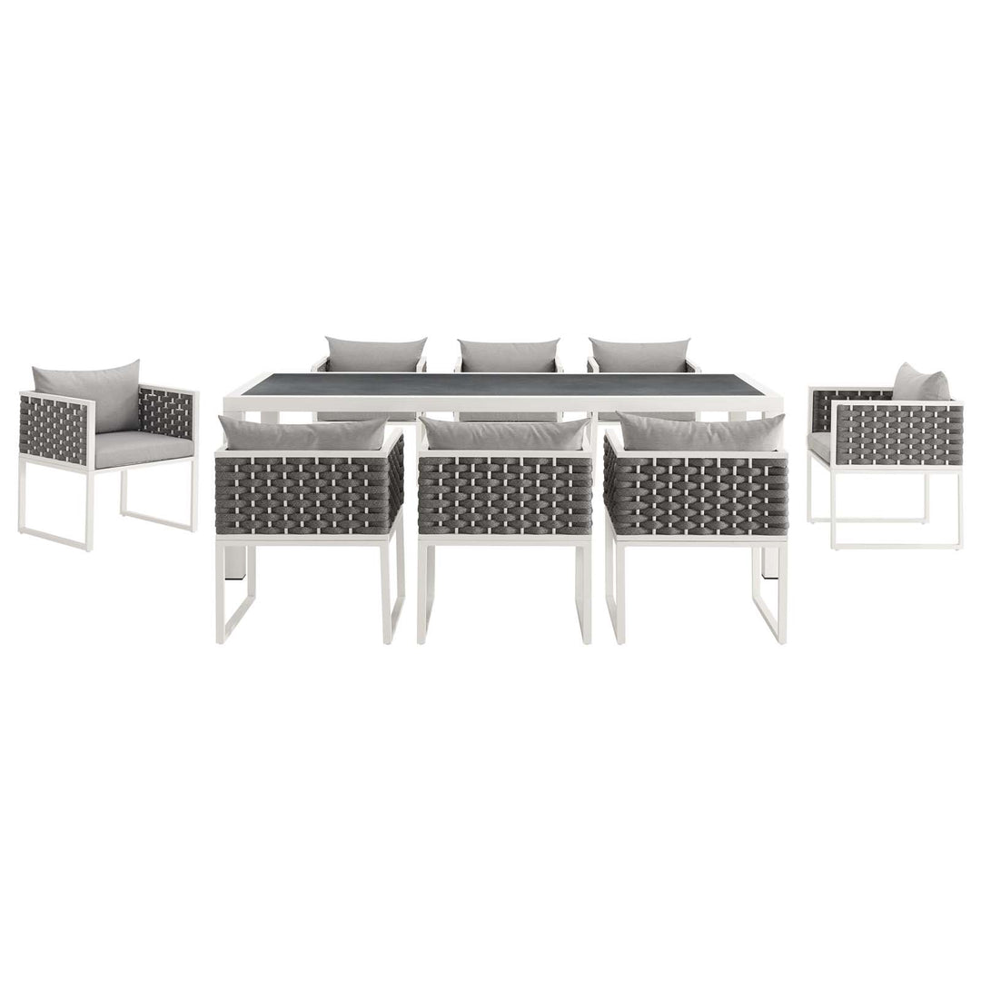 Summit 9 Piece Outdoor Patio Aluminum Dining Set