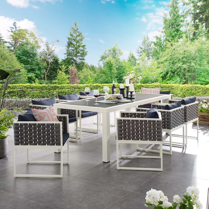 Summit 9 Piece Outdoor Patio Aluminum Dining Set