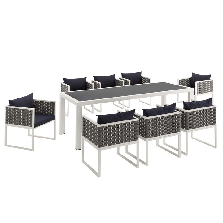 Summit 9 Piece Outdoor Patio Aluminum Dining Set