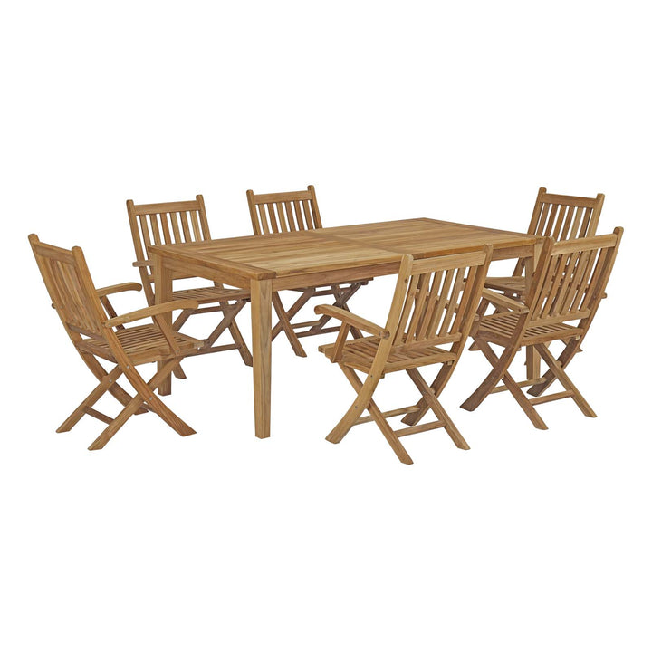 Monterey 7 Piece Outdoor Patio Teak Dining Set