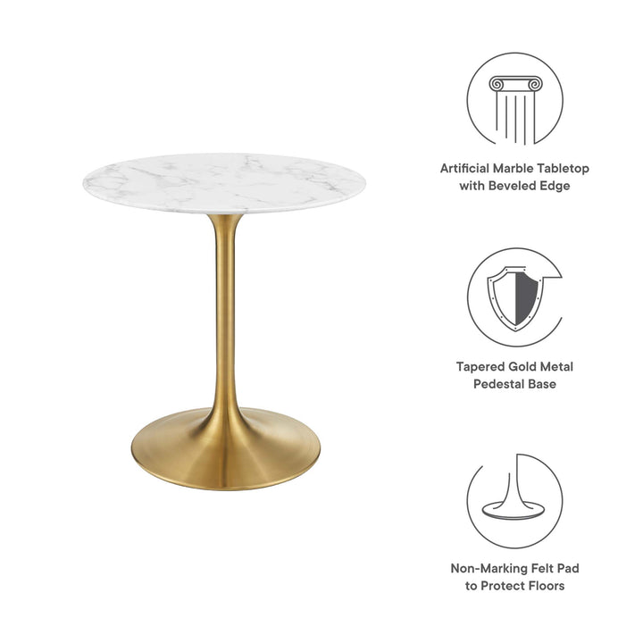 Luna 28" Round Replica Marble Dining Table