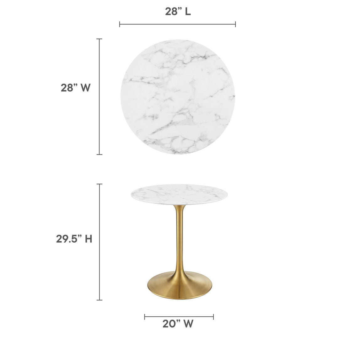 Luna 28" Round Replica Marble Dining Table