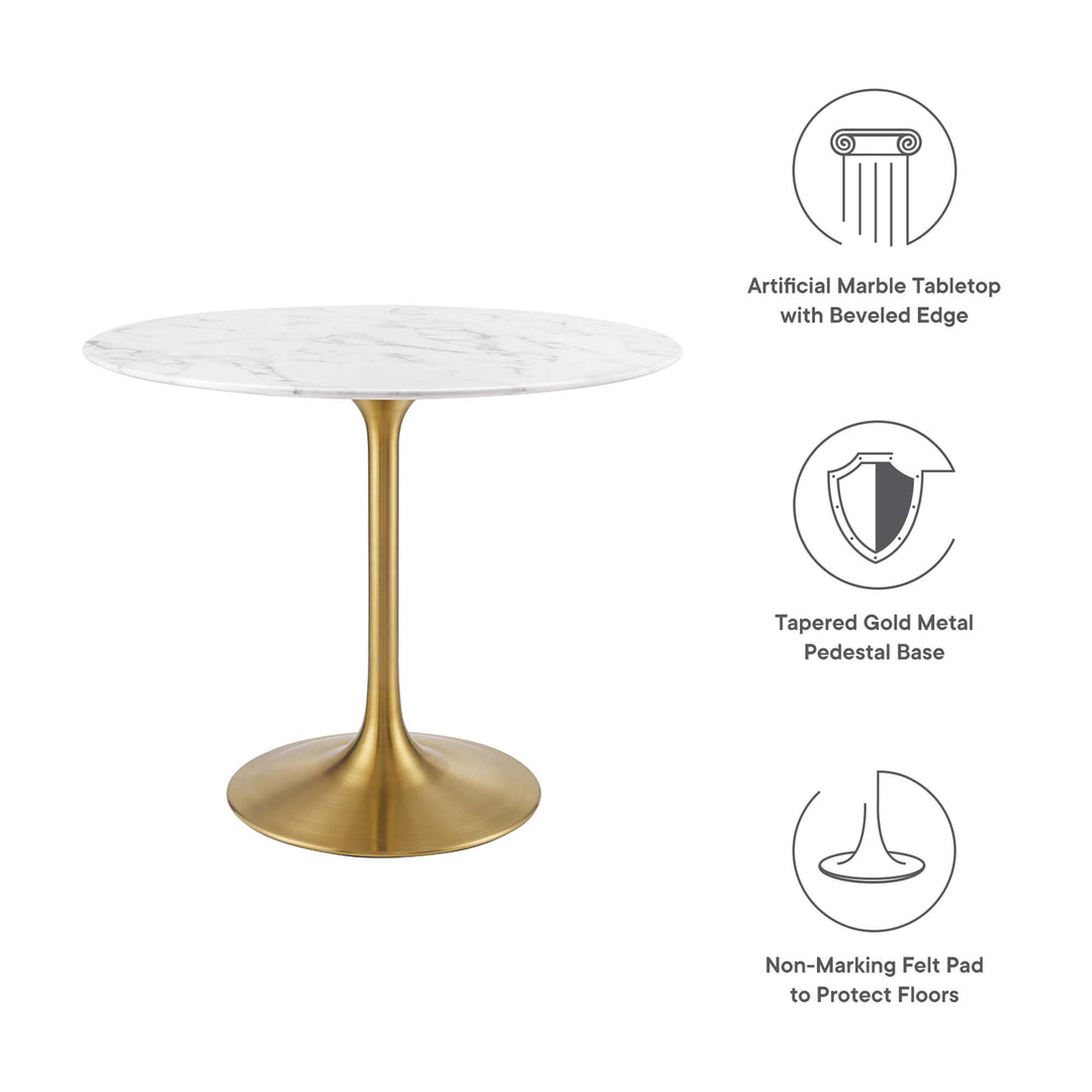 Luna 36" Round Replica Marble Dining Table