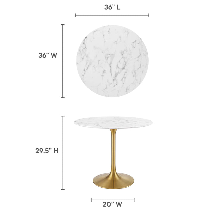 Luna 36" Round Replica Marble Dining Table