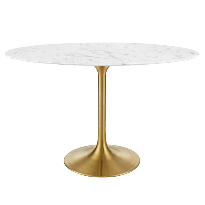 Lunar 48" Oval Optical Marble Dining Table