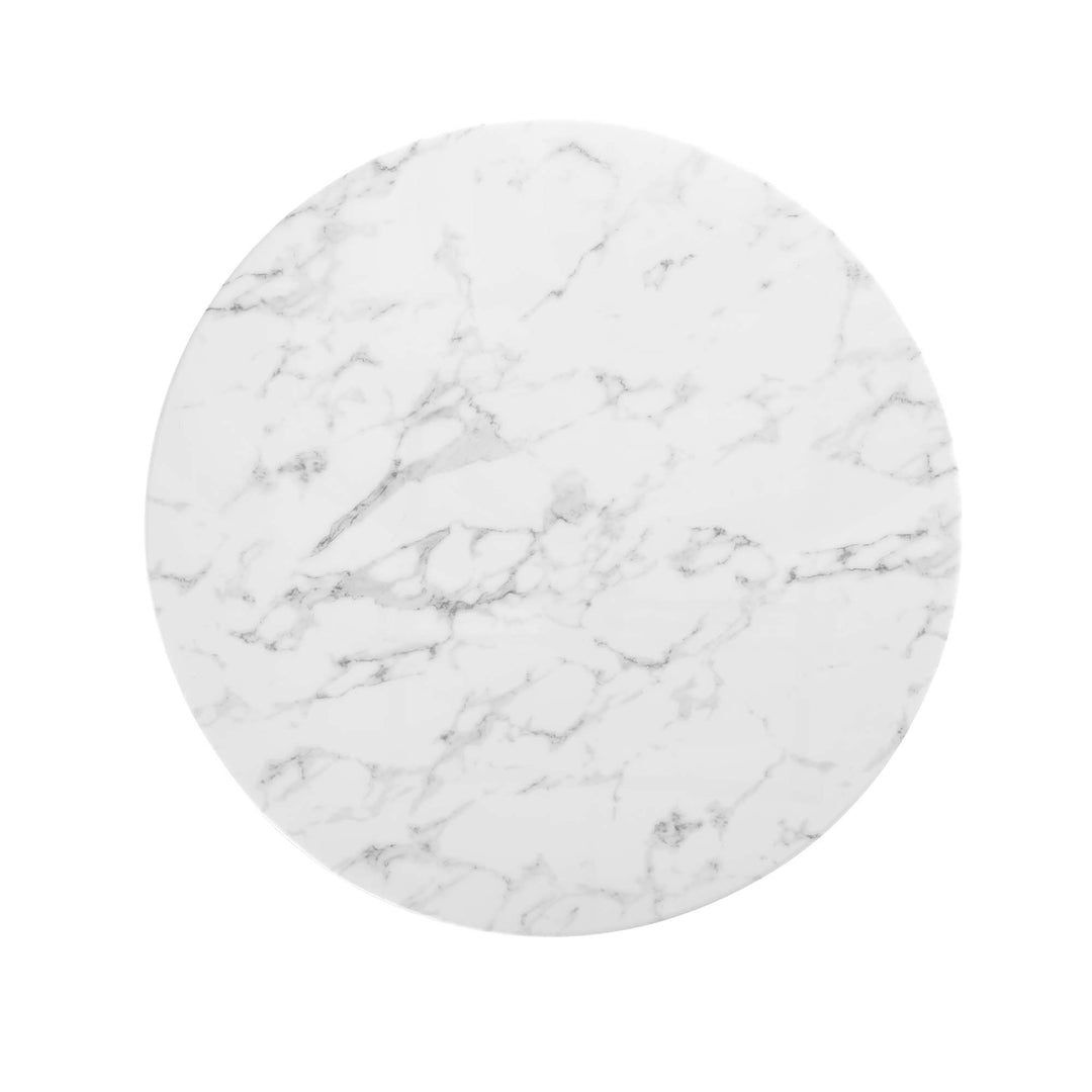 Lievre 40" Round Imitation Marble Dining Table