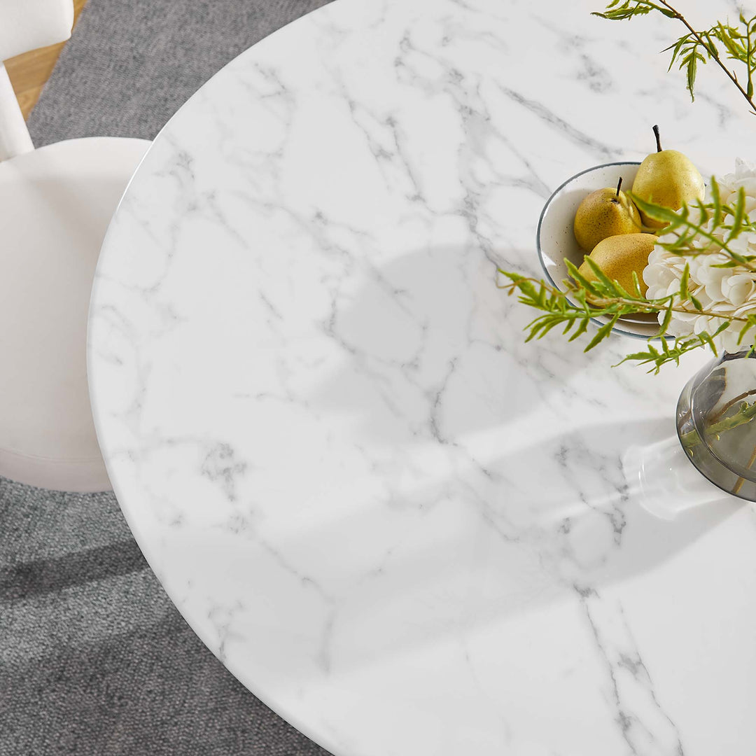 Lievre 40" Round Imitation Marble Dining Table