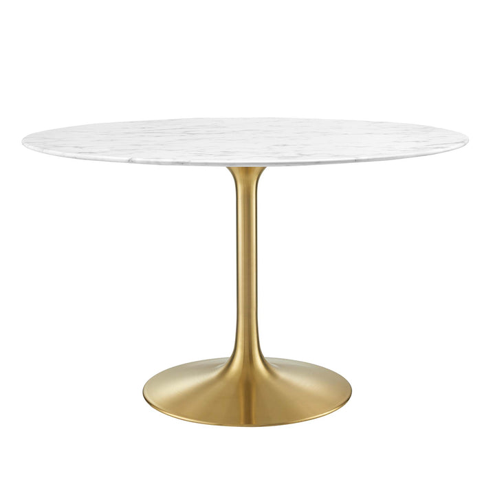 Luna 48" Round Resin Marble Dining Table