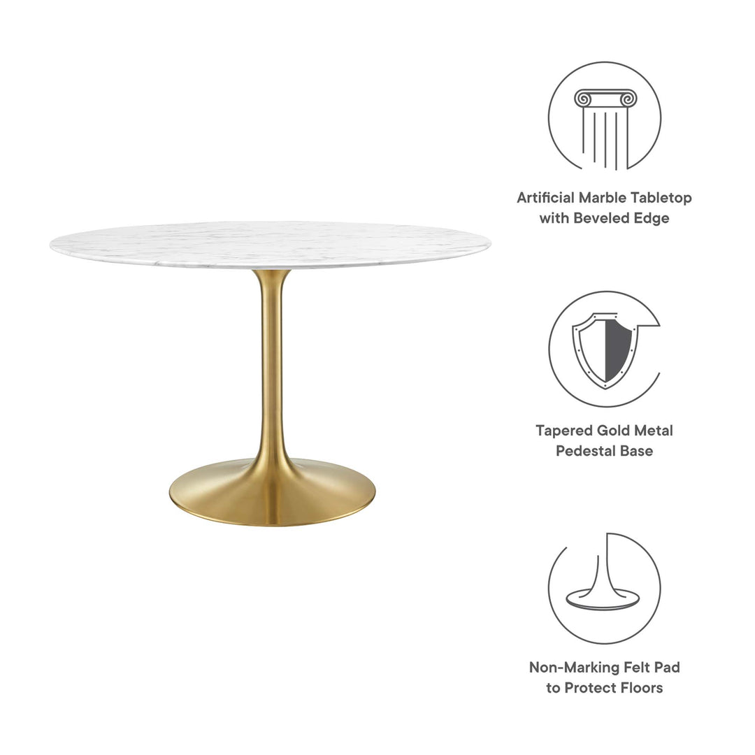 Luna 48" Round Resin Marble Dining Table