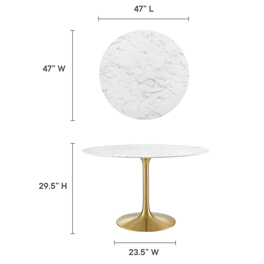 Luna 48" Round Resin Marble Dining Table