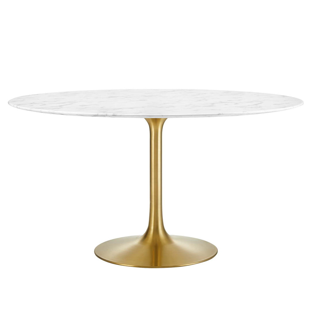 Luna 54" Round Faux Marble Dining Table