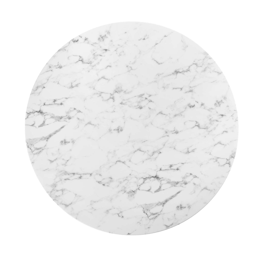 Luna 54" Round Faux Marble Dining Table