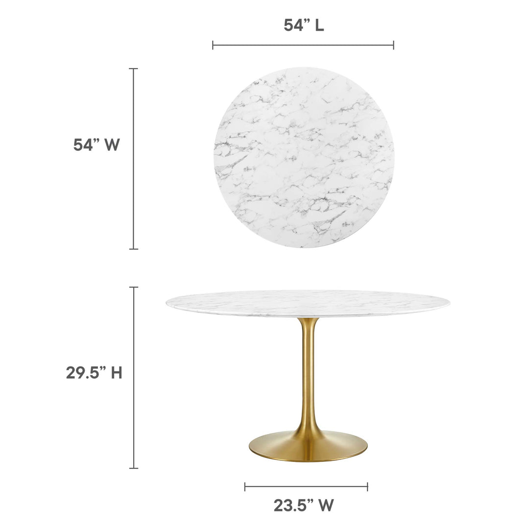 Luna 54" Round Faux Marble Dining Table