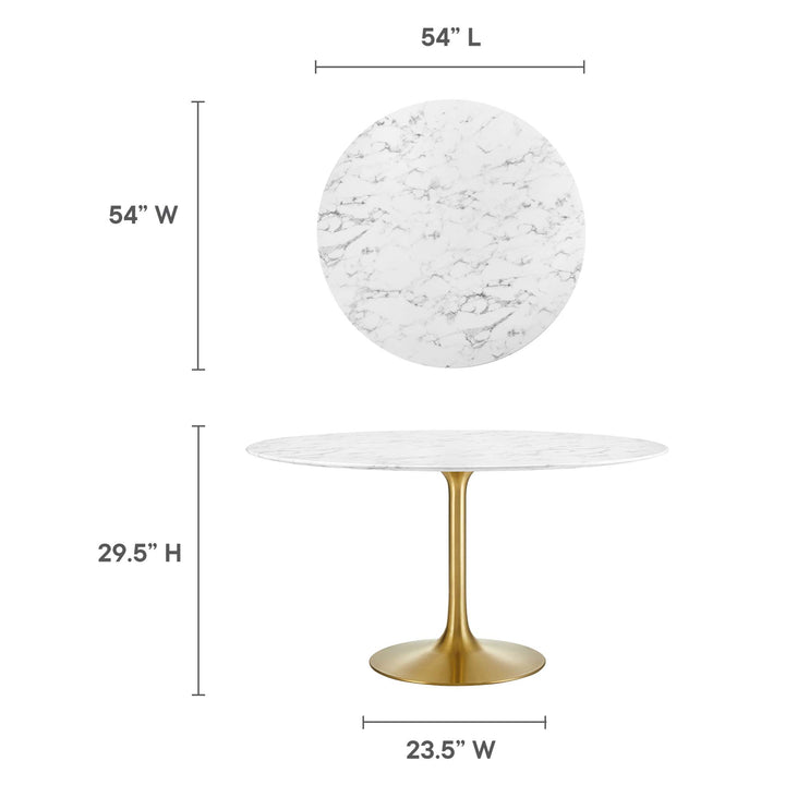 Luna 54" Round Faux Marble Dining Table