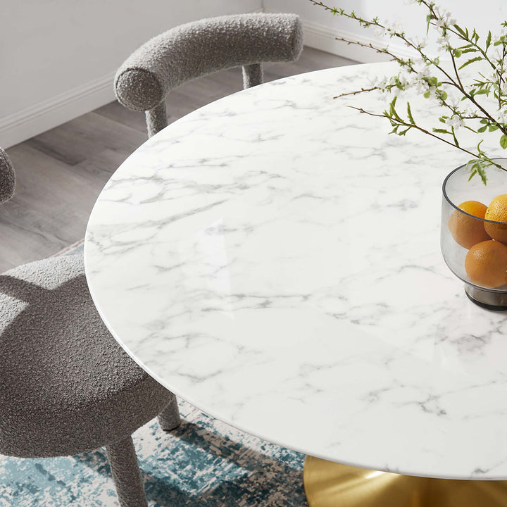 Luna 54" Round Faux Marble Dining Table