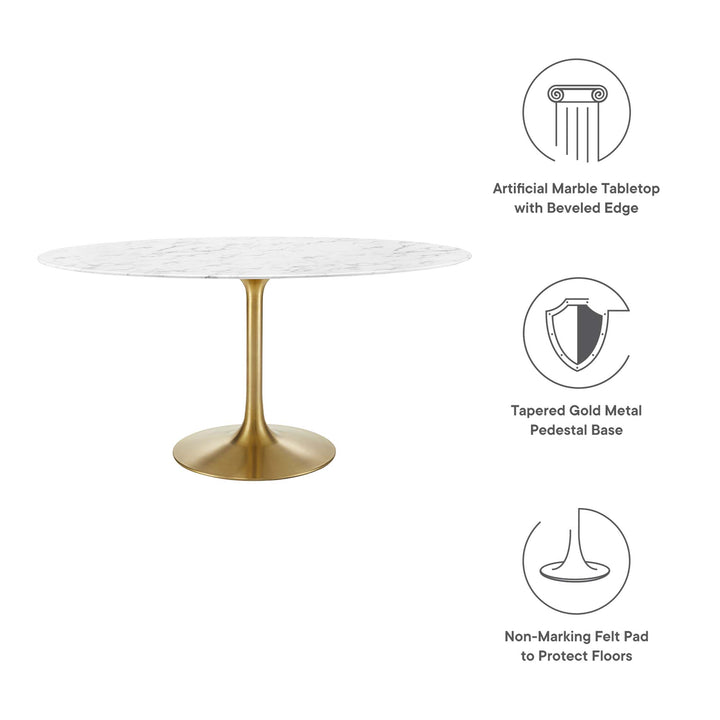 Luxe 60" Oval Onyx Dining Table