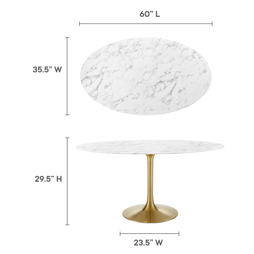 Luxe 60" Oval Onyx Dining Table