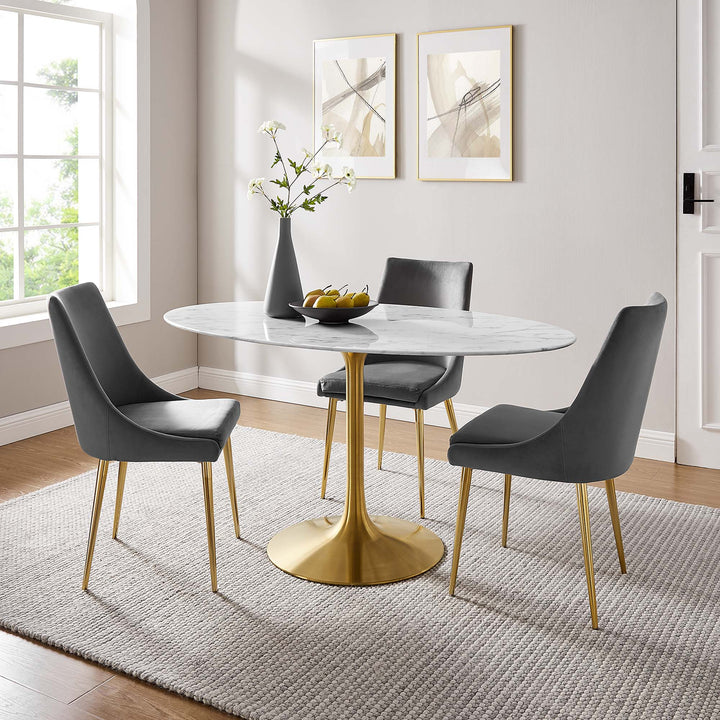 Luxe 60" Oval Onyx Dining Table