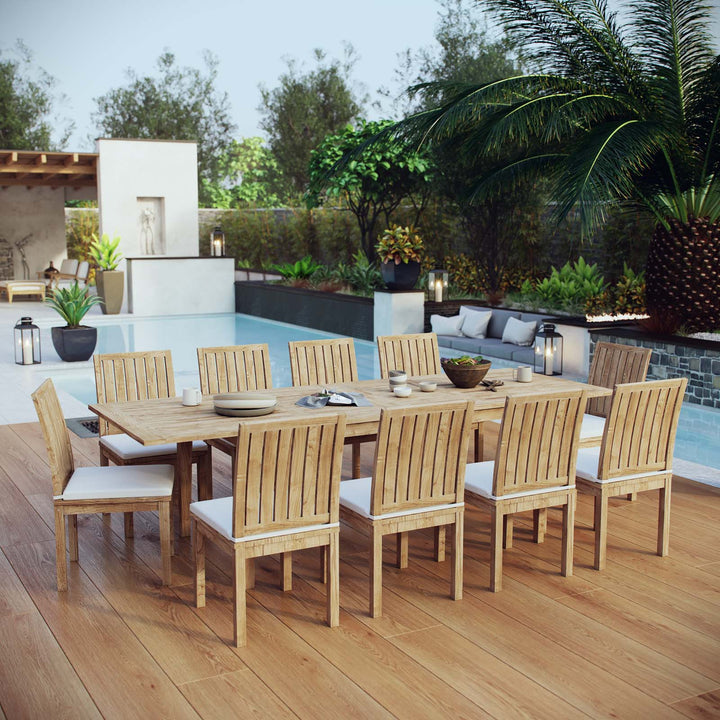 Monaco 11 Piece Outdoor Patio Teak Dining Set