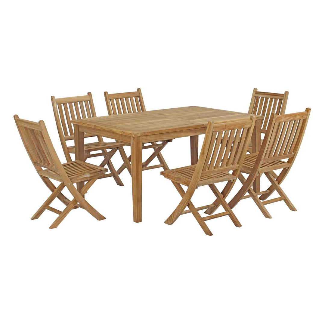 Monaco 7 Piece Outdoor Patio Teak Dining Set