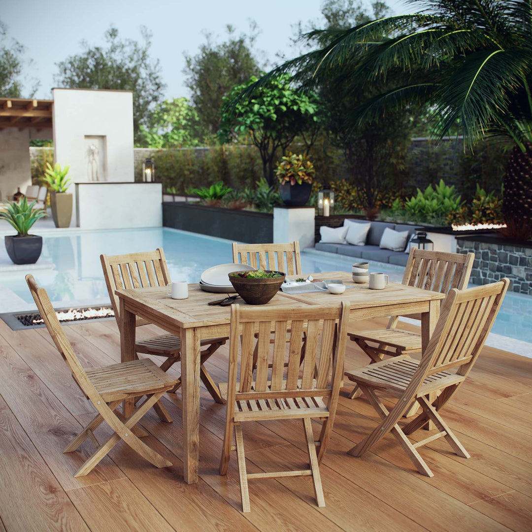 Monaco 7 Piece Outdoor Patio Teak Dining Set