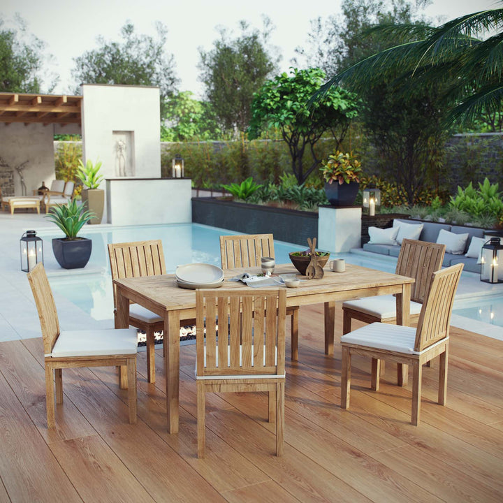 Monaco 7 Piece Outdoor Patio Teak Dining Set