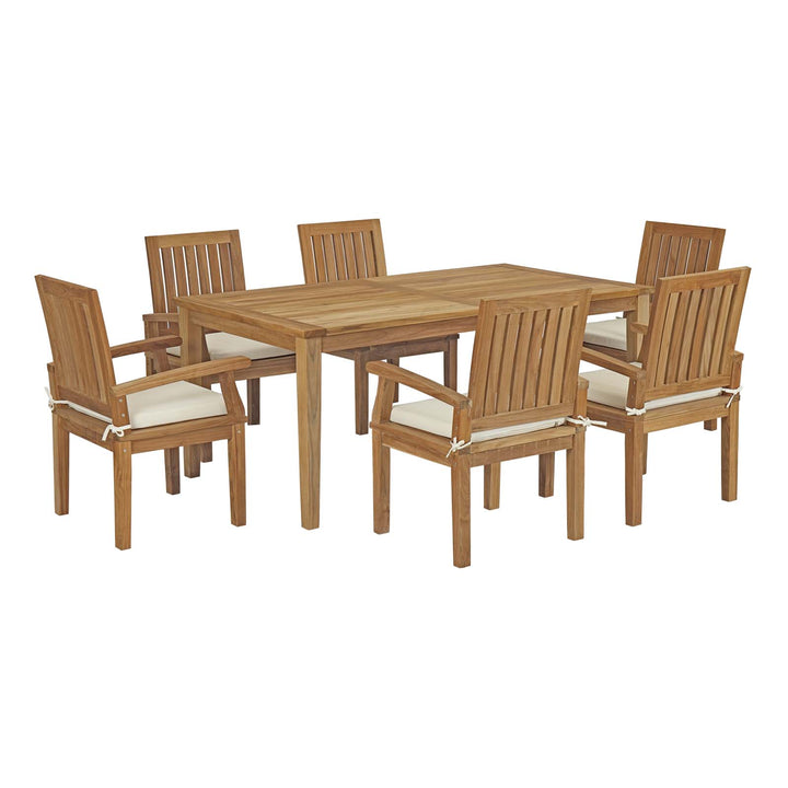 Monaco 7 Piece Outdoor Patio Teak Dining Set