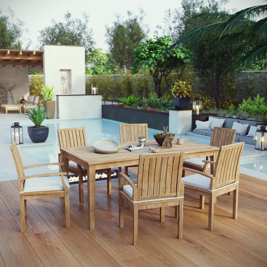 Monaco 7 Piece Outdoor Patio Teak Dining Set