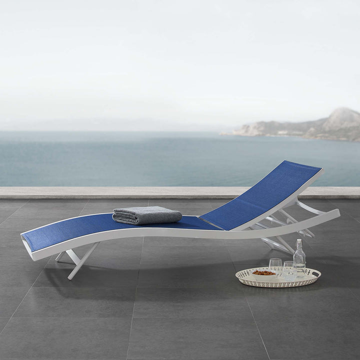 Glimmer Outdoor Patio Mesh Chaise Lounge Chair