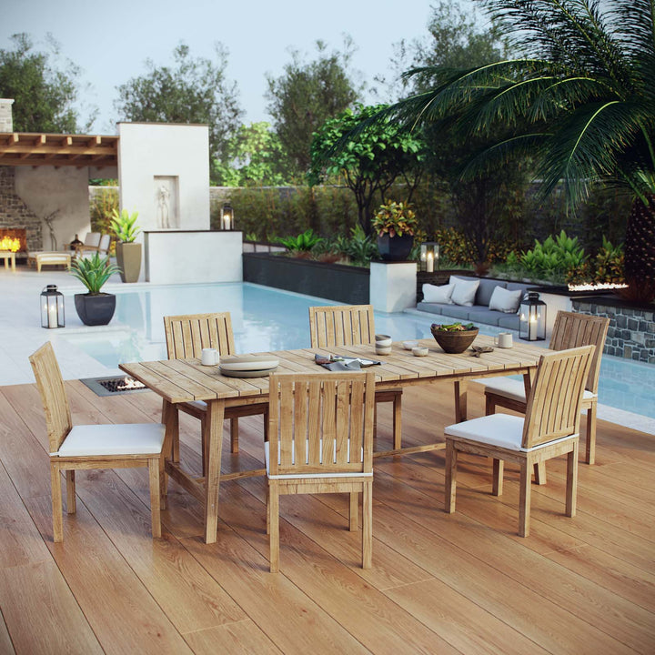 Monaco 7 Piece Outdoor Patio Teak Dining Set