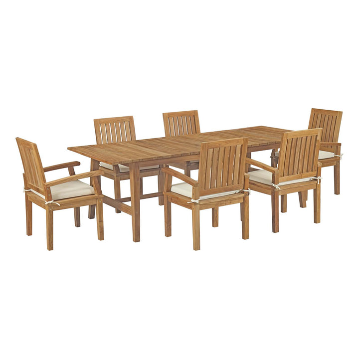 Malibu 7 Piece Outdoor Patio Teak Dining Set