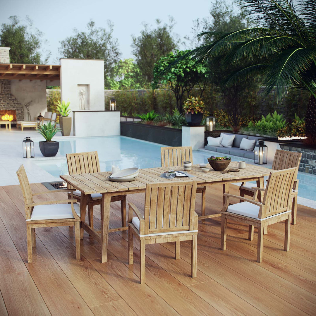 Malibu 7 Piece Outdoor Patio Teak Dining Set