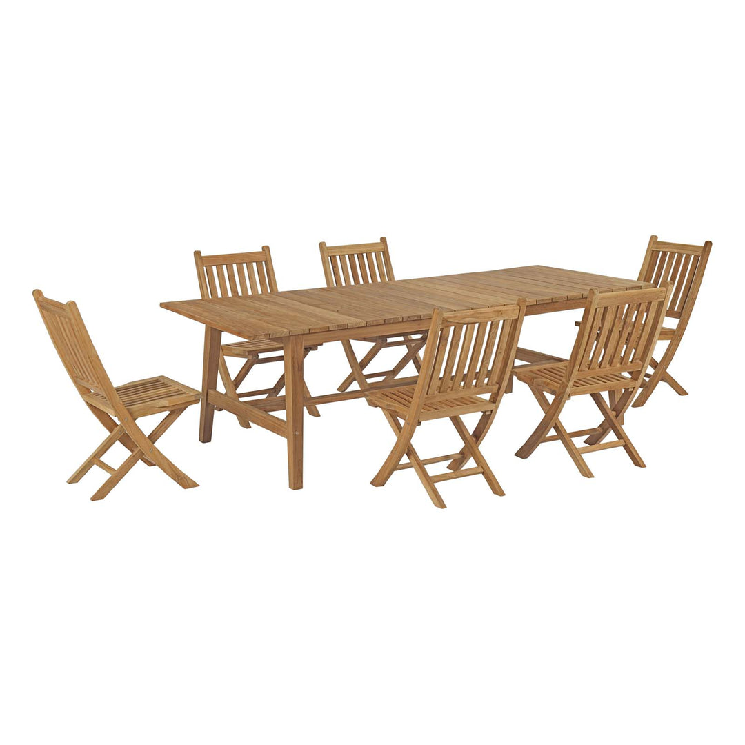 Monaco 7 Piece Outdoor Patio Teak Dining Set