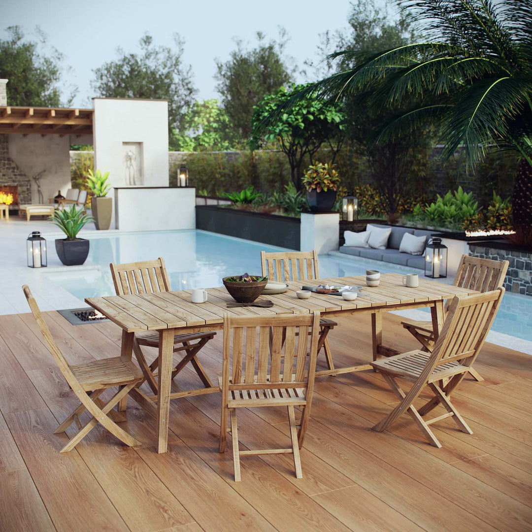 Monaco 7 Piece Outdoor Patio Teak Dining Set