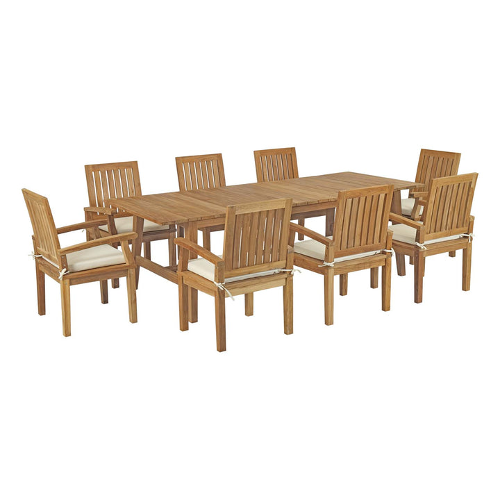 Marina 9 Piece Outdoor Patio Teak Table Set