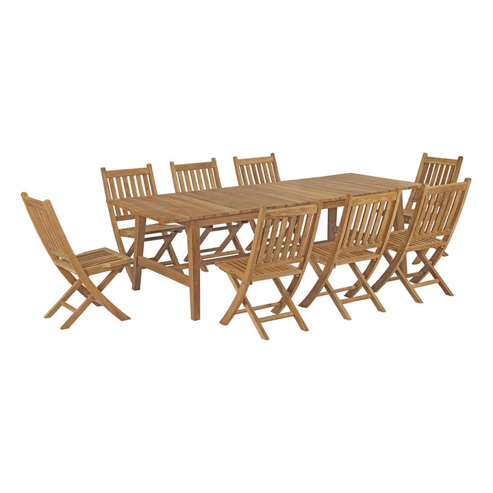 Melbourne 9 Piece Outdoor Patio Teak Dining Set