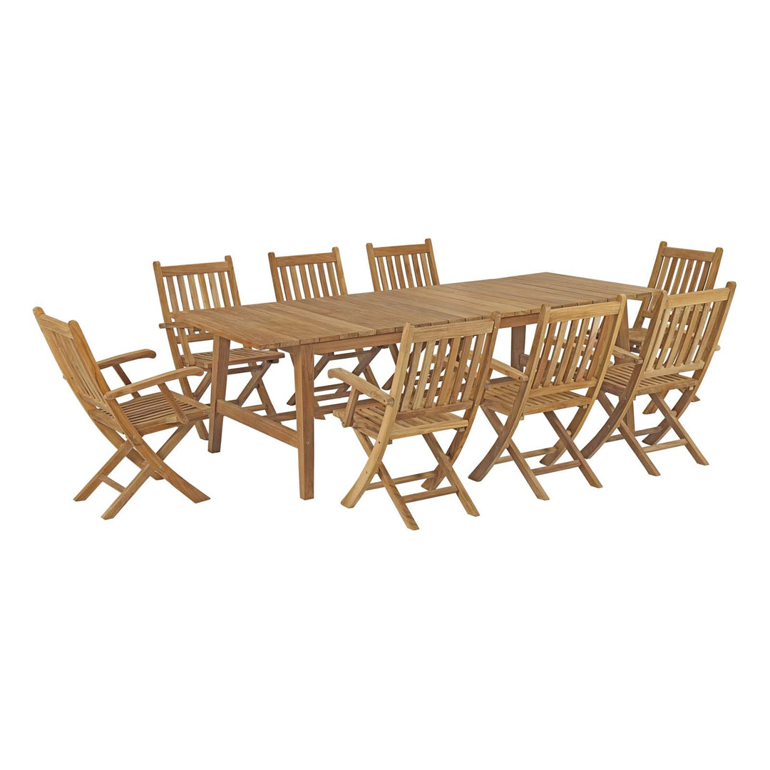 Monterey 9 Piece Outdoor Patio Teak Dining Set