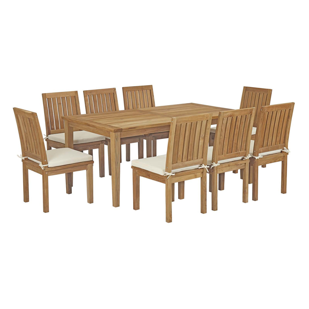 Monaco 9 Piece Outdoor Patio Teak Dining Set