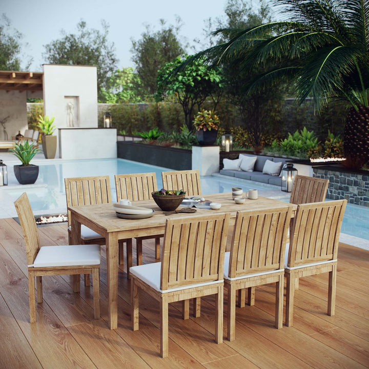 Monaco 9 Piece Outdoor Patio Teak Dining Set