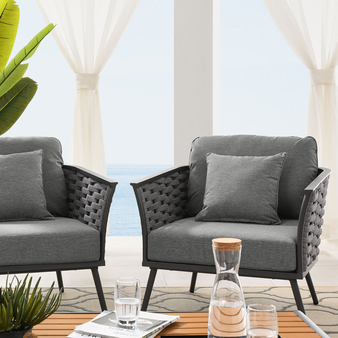 Seaside 5 Piece Outdoor Patio Aluminum Sectional Sofa Set