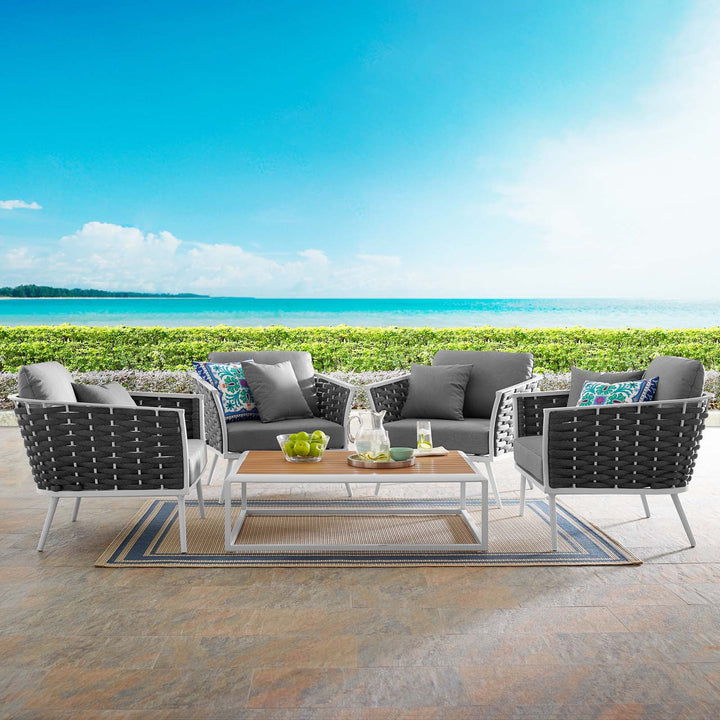 Seaside 5 Piece Outdoor Patio Aluminum Sectional Sofa Set