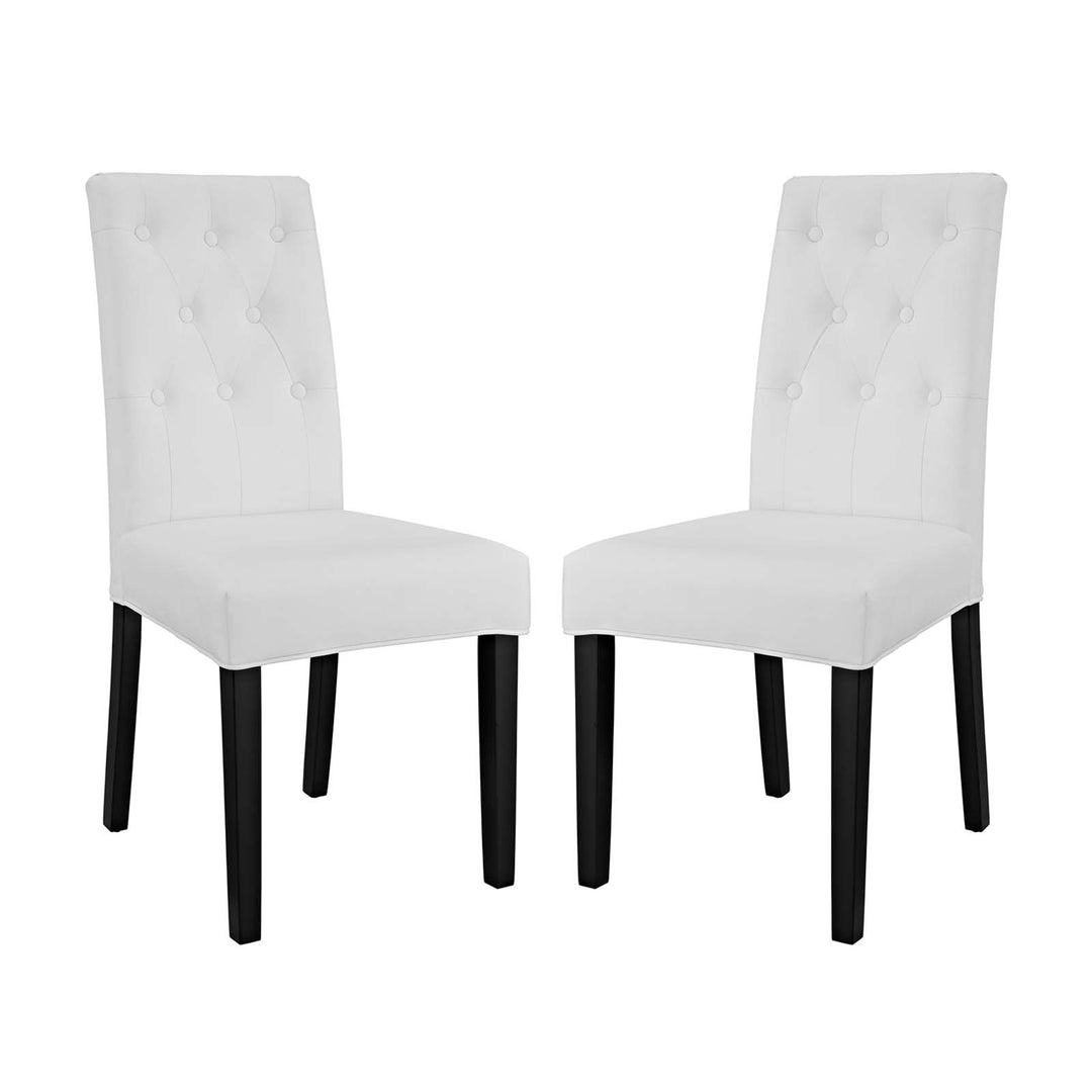 Console Vinyl Dining Chairs Set of 2